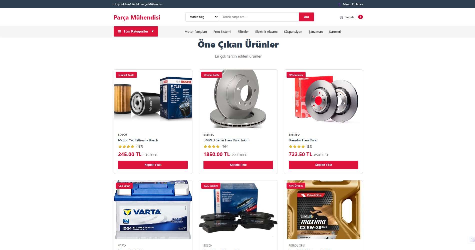 ParcaMuhendisi Auto Parts System