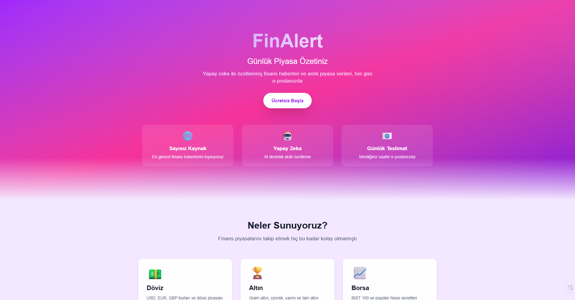 AI Destekli Web Finans Sistemi